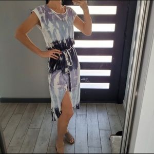 Young Fabulous and Broke Purple Blue Tie Dye Dress Small